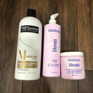 Skintimate Bloom Body Wash & Body Butter & Tresemme Conditioner LOT OF 3